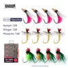 Kingdom New Design Micro Fly Fishing Hook Set Bionic Paint Fly Lure Floating Action Fly Fishing Hook for River Fishing