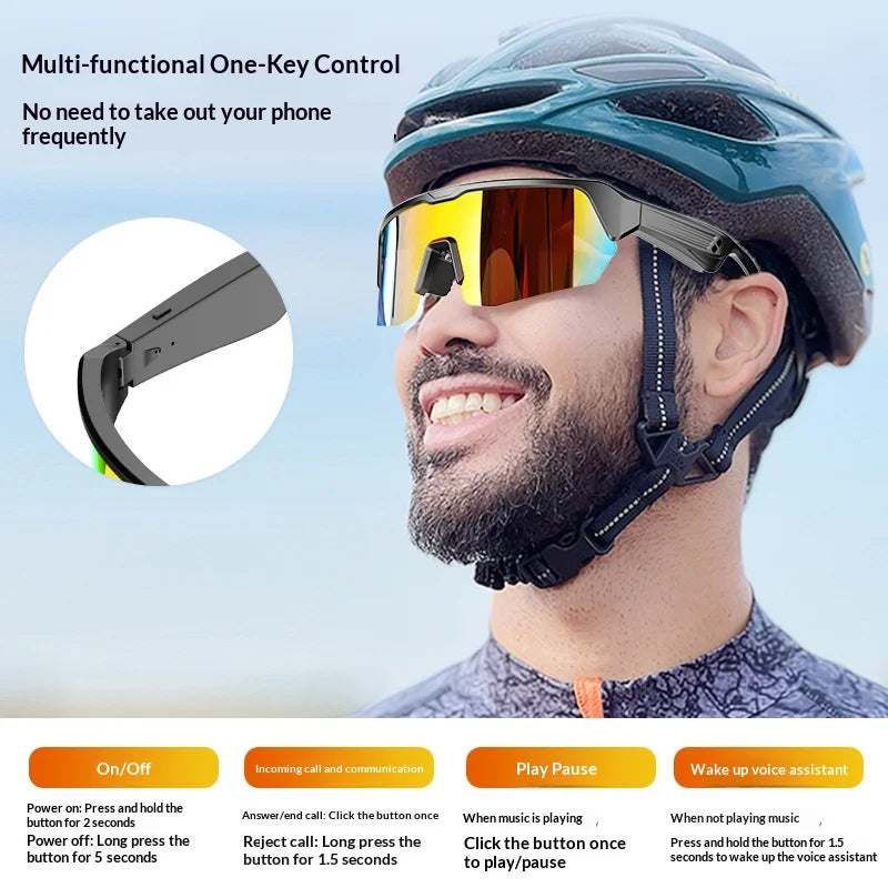 Cross-border Smart for Glasses YJ006 Outdoor Sports Windproof Sunglasses Fashion Cycling for Push Button Control