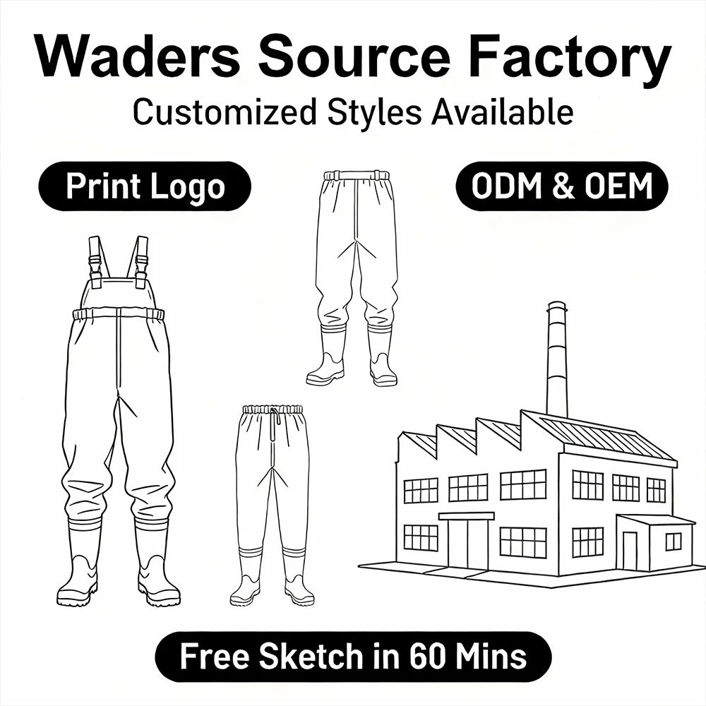 Wholesale Nylon Suspender Chest Waders Waterproof Durable Non-Slip Boots Custom Logo Size OEM ODM for Fishing Farming