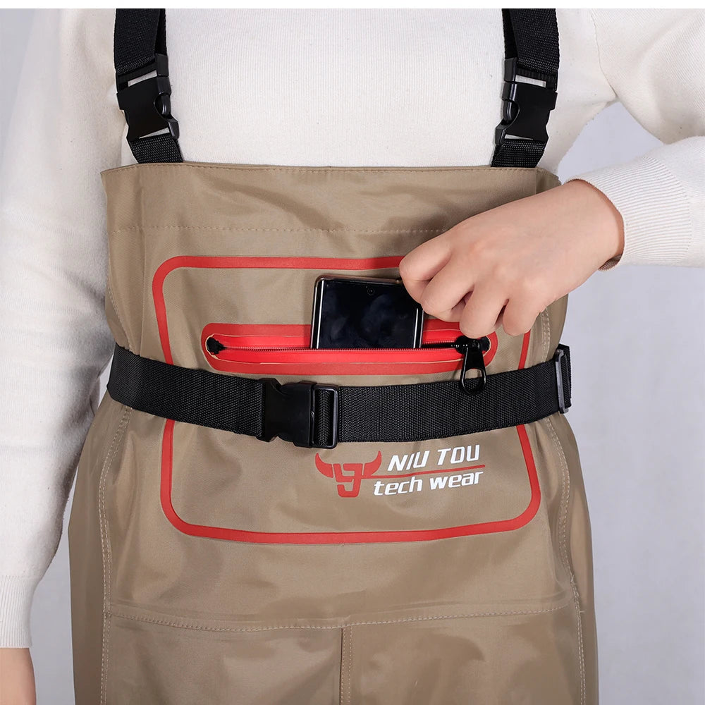 Wholesale Nylon Suspender Chest Waders Waterproof Durable Non-Slip Boots Custom Logo Size OEM ODM for Fishing Farming