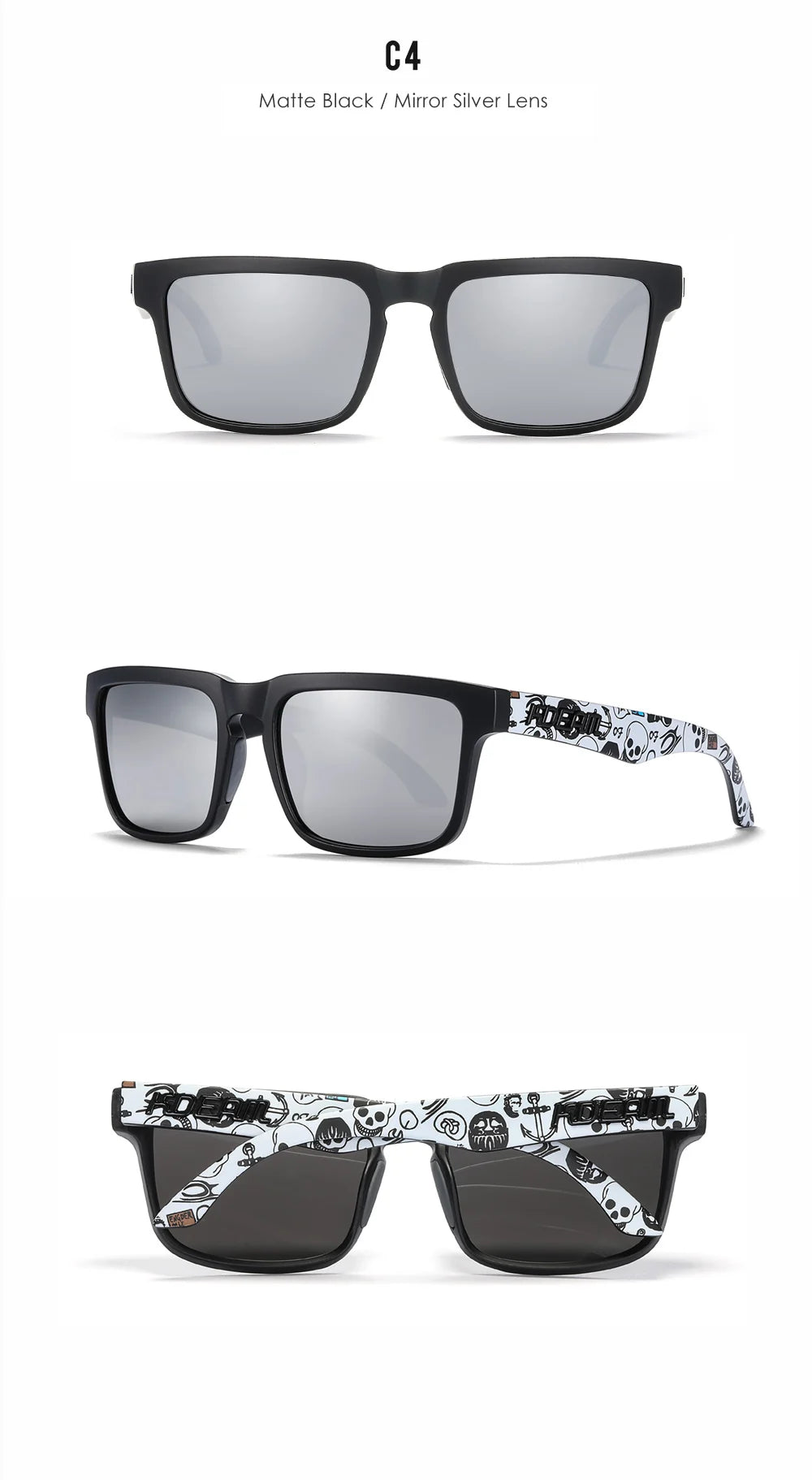 KDEAM Classic Square Sunglasses Men Women Category 3 Polarized Sun Glasses Unique Frame Surface Eyewear With Case Box KD332