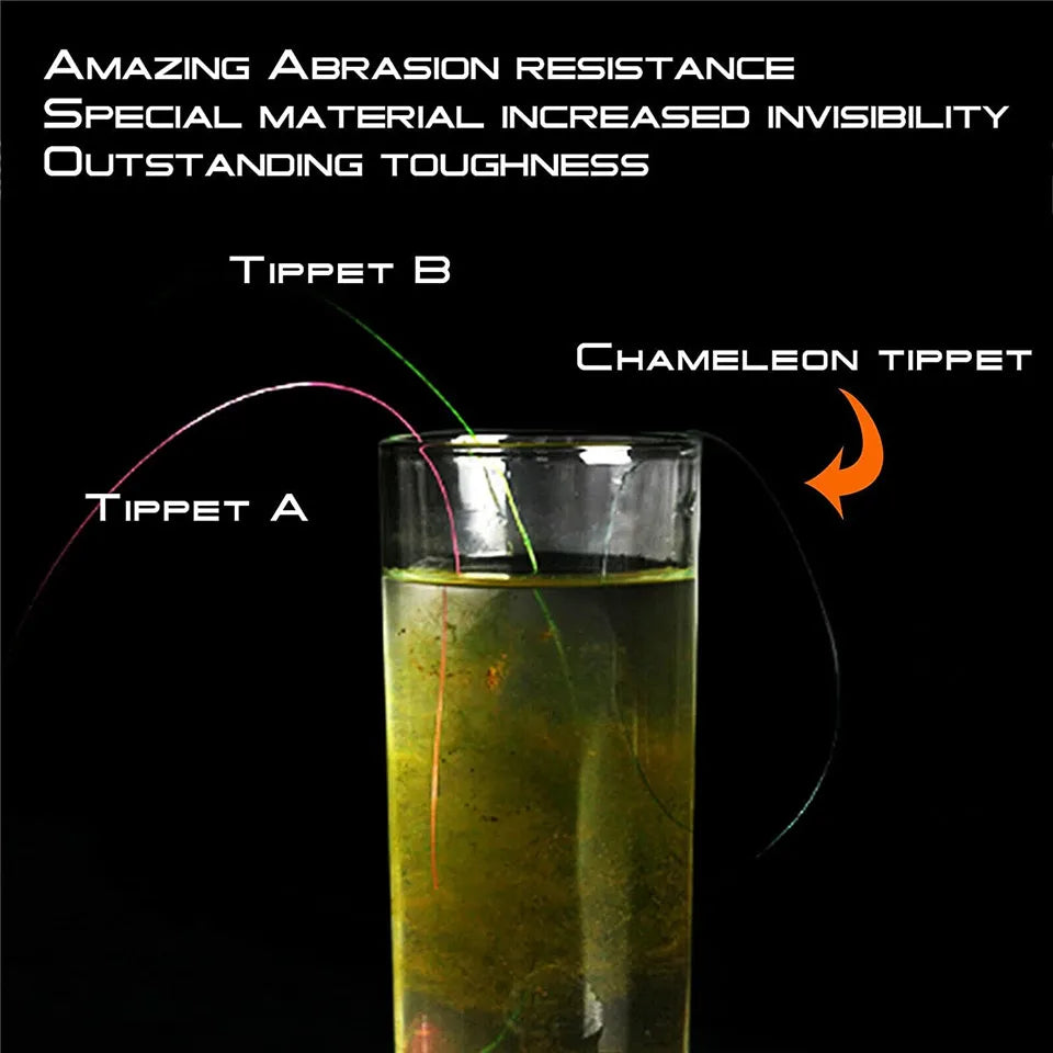 Maximumcatch Chameleon Invisible Tippet Line (1x,2x,3x,4x,5x,6x) 50M Fly Fishing Tippet Line with Tippet Holder & Spool Tender