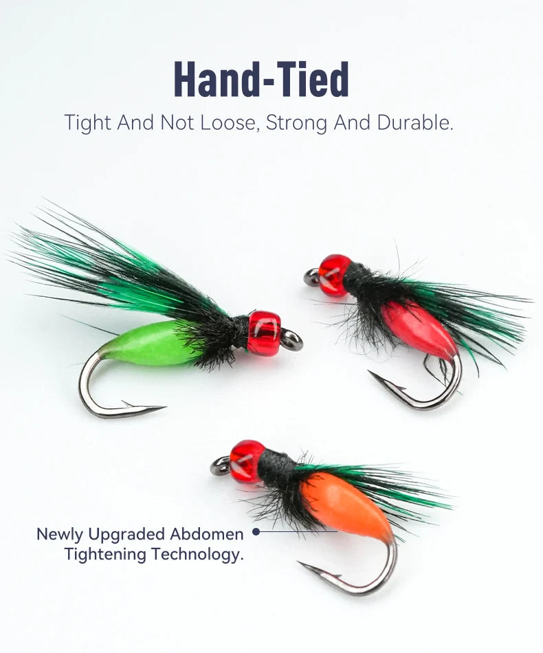 Kingdom New Design Micro Fly Fishing Hook Set Bionic Paint Fly Lure Floating Action Fly Fishing Hook for River Fishing