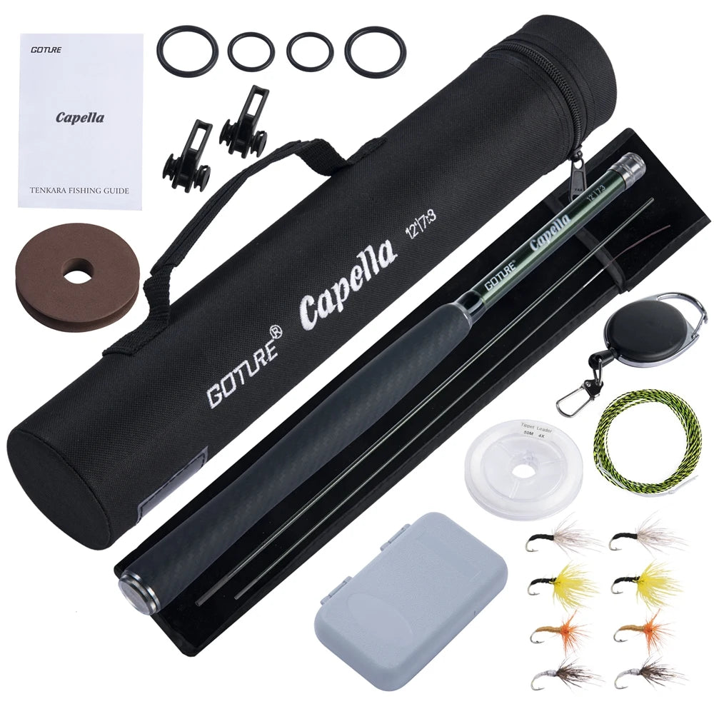 Goture Tenkara Fly Fishing Rod Combo — 3.6m Carbon Fiber Ultralight Set