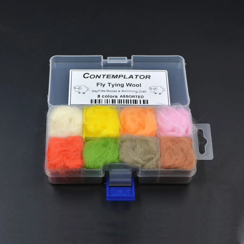 CONTEMPLATOR 8colors Boxed Fly Tying Dubbing Wool Fur Swimming Crab Pattern&Mayflies Bodies Versatile Wool Fly Fishing Materials