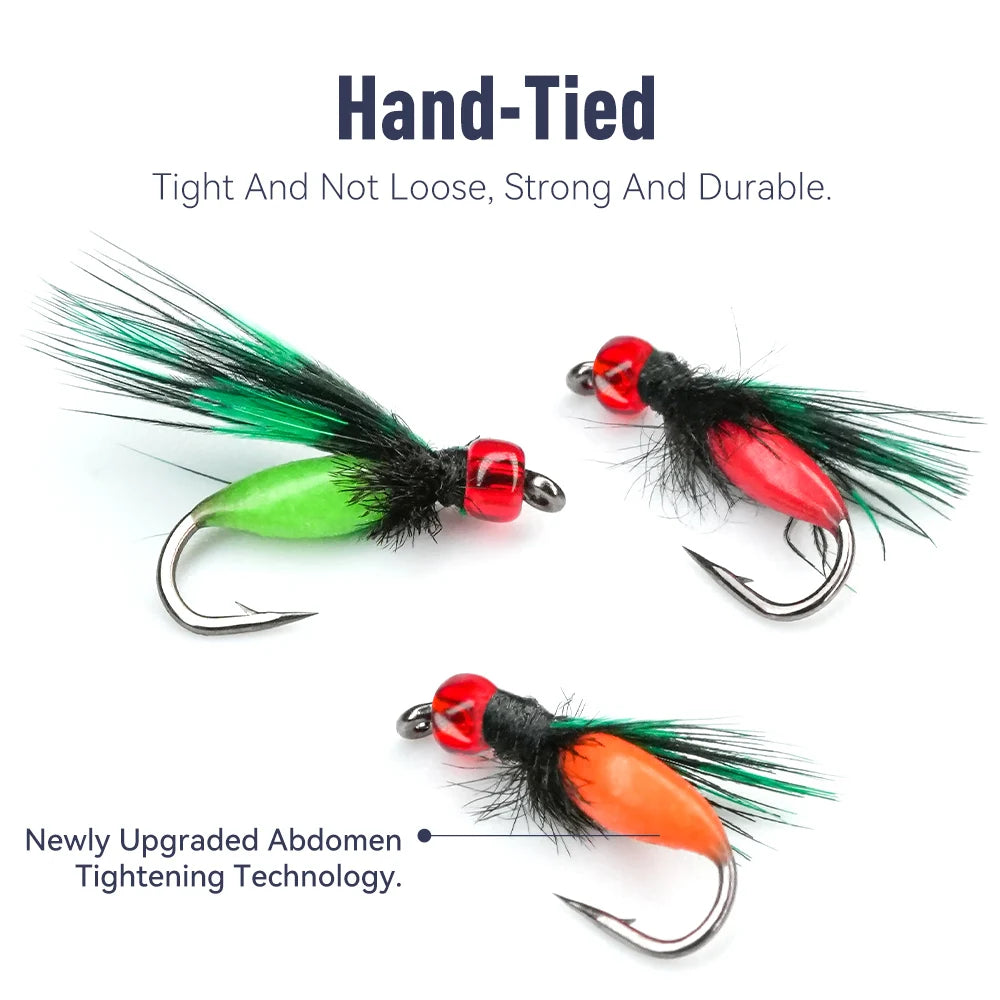 Kingdom New Design Micro Fly Fishing Hook Set Bionic Paint Fly Lure Floating Action Fly Fishing Hook for River Fishing