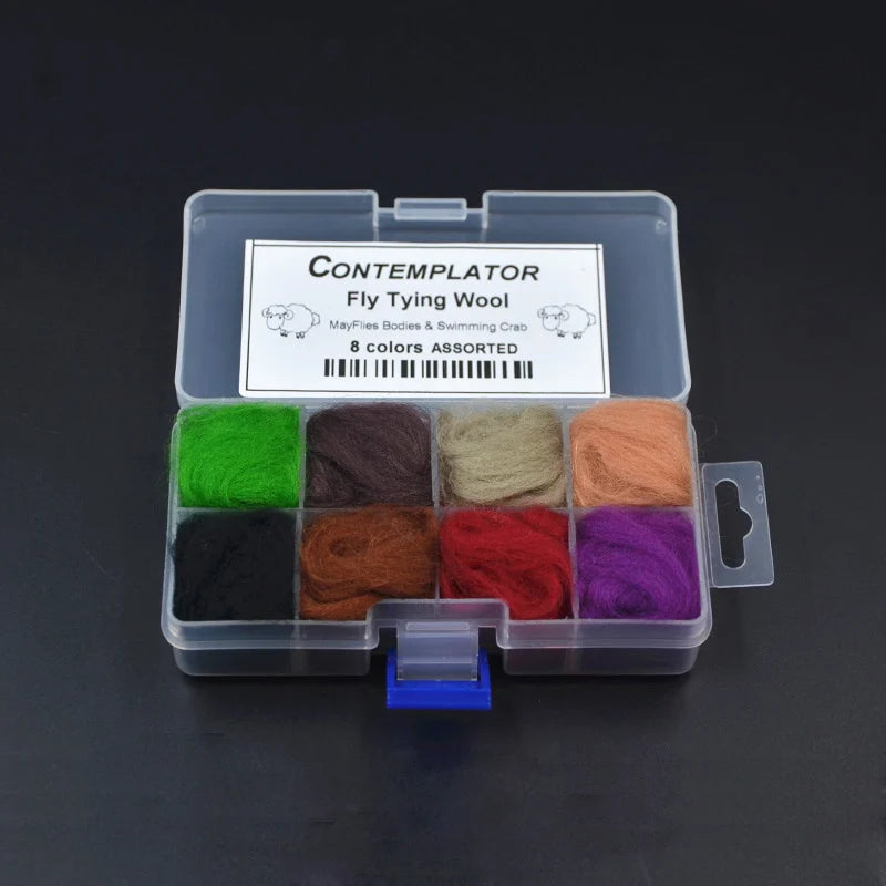 CONTEMPLATOR 8colors Boxed Fly Tying Dubbing Wool Fur Swimming Crab Pattern&Mayflies Bodies Versatile Wool Fly Fishing Materials