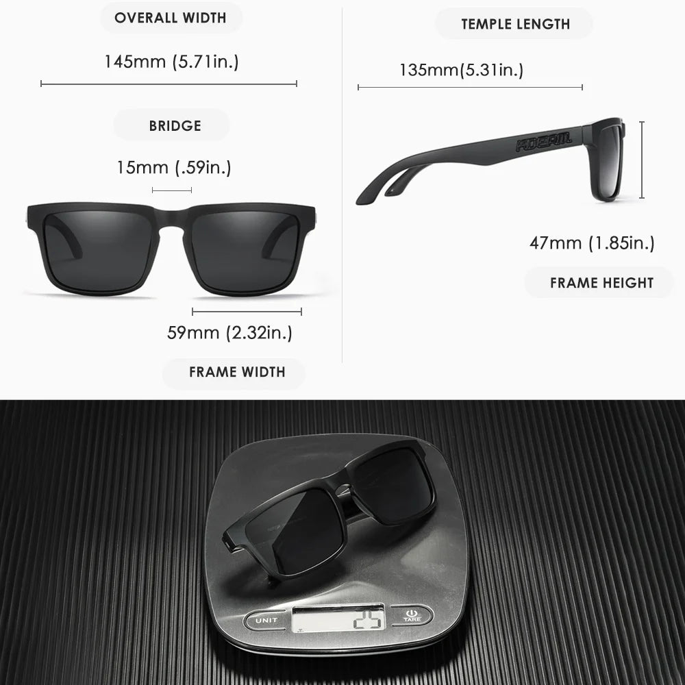 KDEAM Classic Square Sunglasses Men Women Category 3 Polarized Sun Glasses Unique Frame Surface Eyewear With Case Box KD332