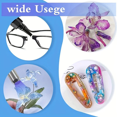 100G Glue Resin Kit Hard Type Crystal Clear Ultraviolet Curing UV Epoxy Resin with Quick Drying Light for Beginners
