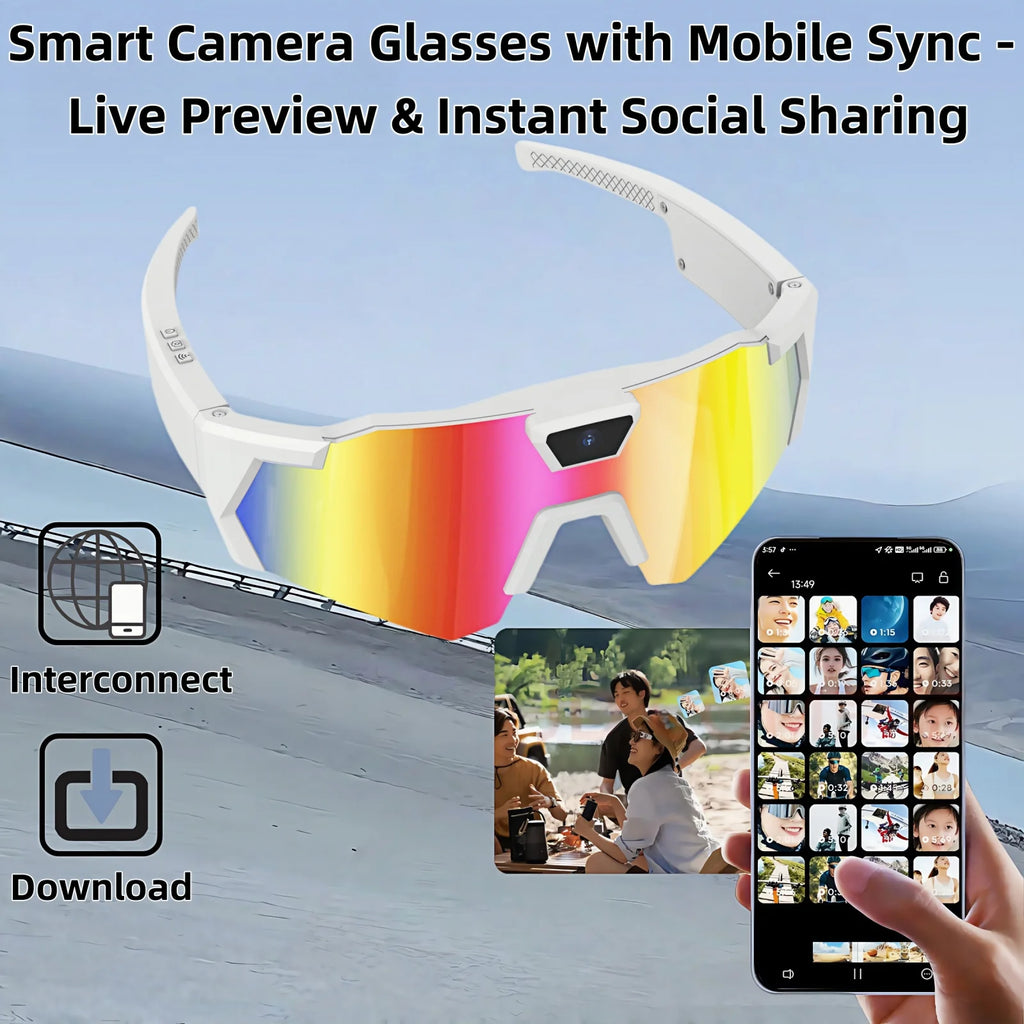 1080p Camera Smart Sunglasses — UV400 Sport Eyewear for Cycling & Driving