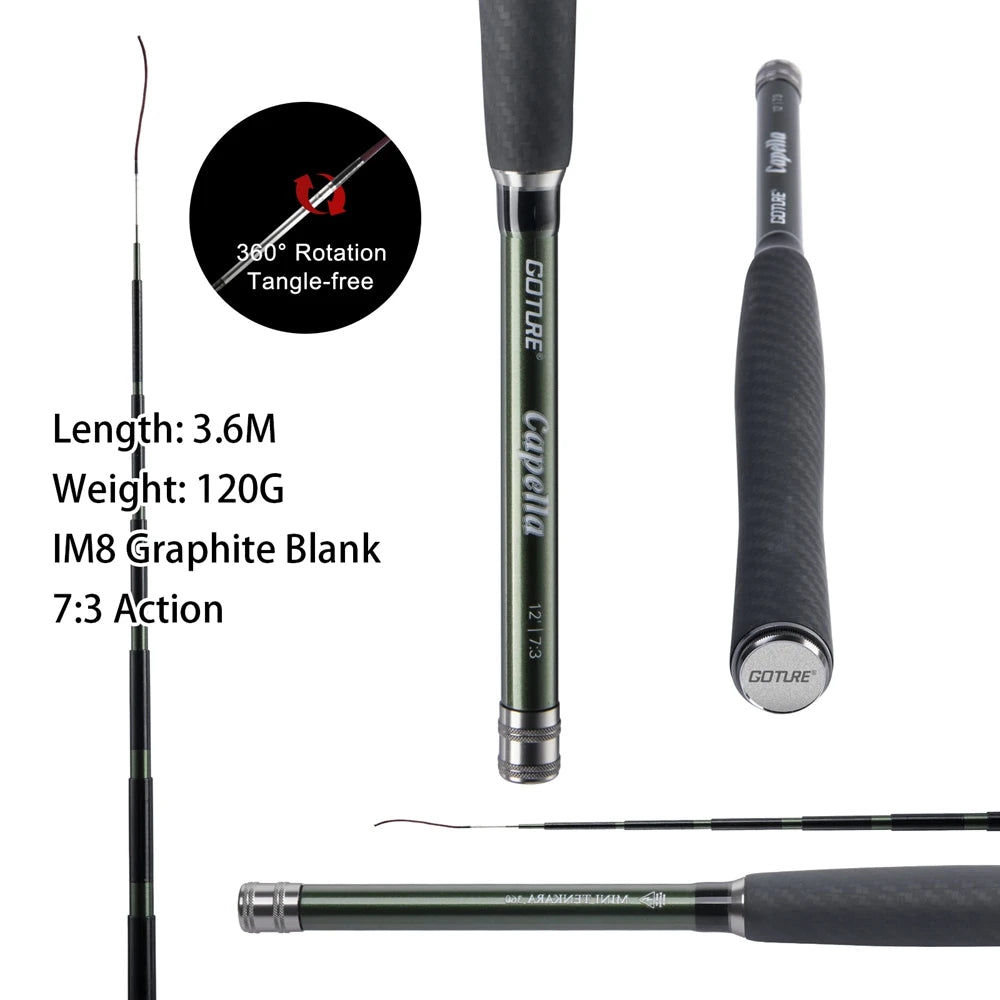 Goture Tenkara Fly Fishing Rod Combo — 3.6m Carbon Fiber Ultralight Set