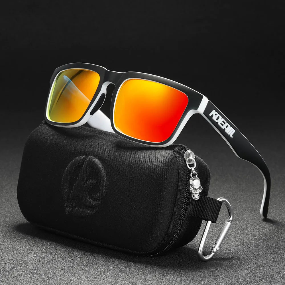 KDEAM Classic Square Sunglasses Men Women Category 3 Polarized Sun Glasses Unique Frame Surface Eyewear With Case Box KD332