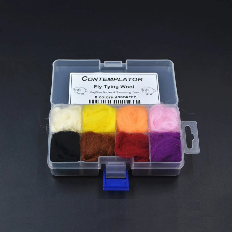 CONTEMPLATOR 8colors Boxed Fly Tying Dubbing Wool Fur Swimming Crab Pattern&Mayflies Bodies Versatile Wool Fly Fishing Materials