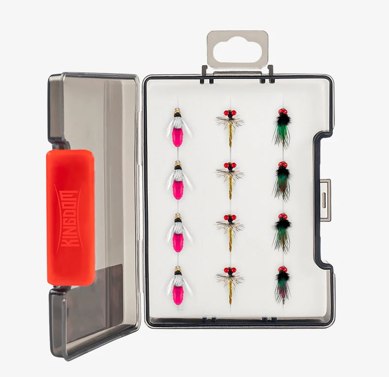 Kingdom New Design Micro Fly Fishing Hook Set Bionic Paint Fly Lure Floating Action Fly Fishing Hook for River Fishing