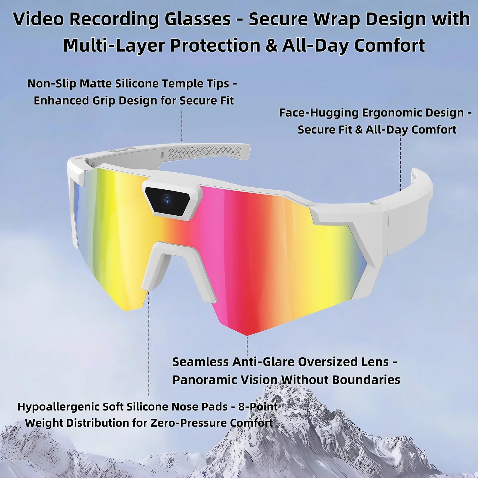 1080p Camera Smart Sunglasses — UV400 Sport Eyewear for Cycling & Driving
