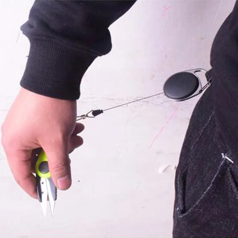 Folding Fishing Scissors, Stainless Steel Precision Fishing Line Cutters With Non-Slip Grip Neck Lanyard for Fishing Line