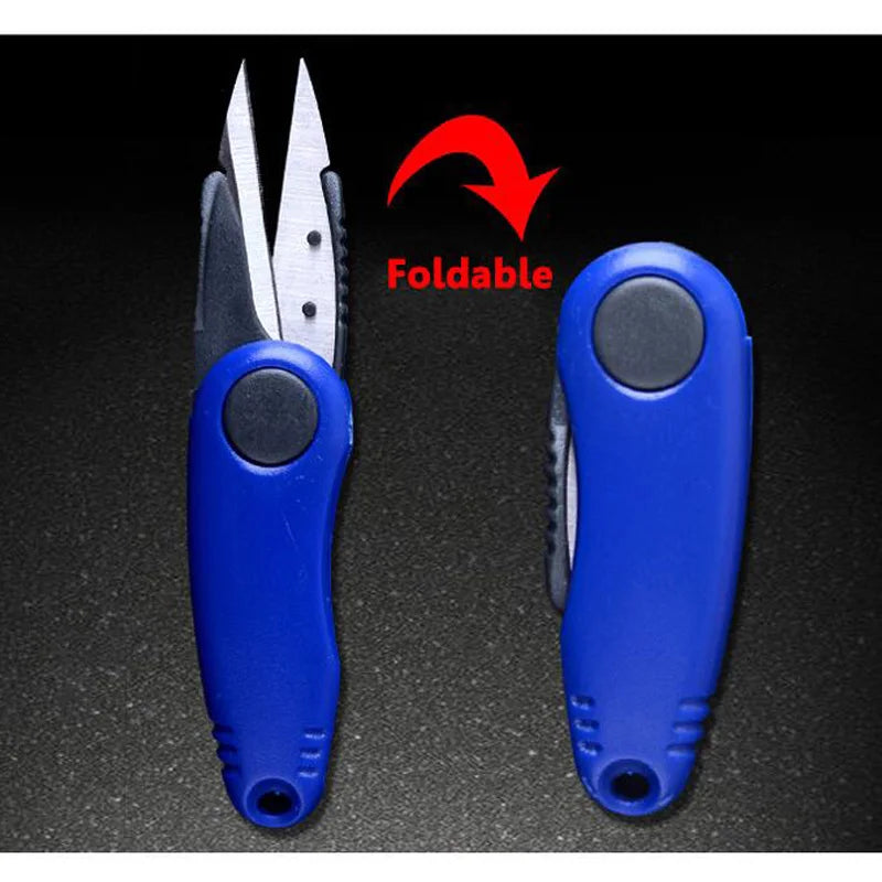 Folding Fishing Scissors, Stainless Steel Precision Fishing Line Cutters With Non-Slip Grip Neck Lanyard for Fishing Line