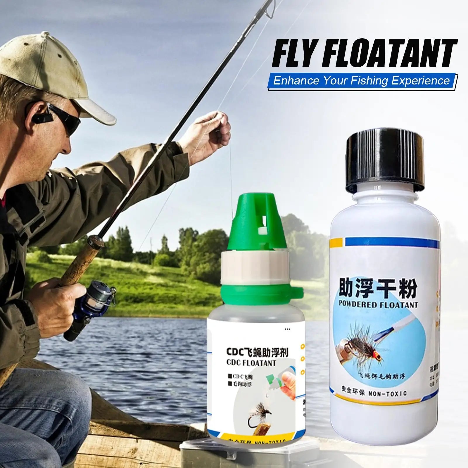 Fly Fishing Floatant Fly Floatant Fishing Tools Fishing Bait Powder Long-Lasting Dry Fly Dressing Fly Floatant  Powder Fly