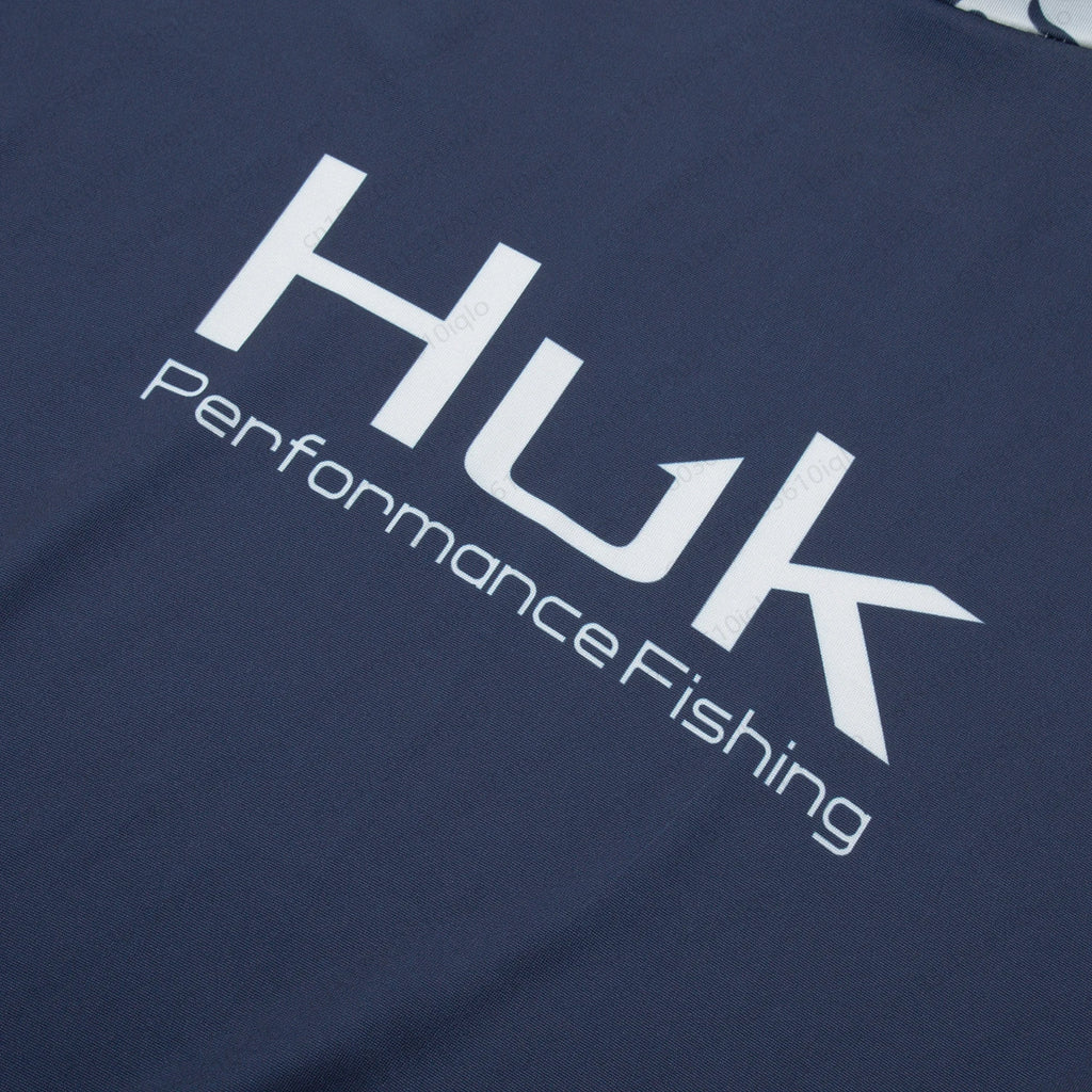 HUK UPF 50+ Hooded Fishing Shirt — Quick-Dry Long Sleeve Sun Protection