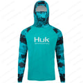 HUK UPF 50+ Hooded Fishing Shirt — Quick-Dry Long Sleeve Sun Protection