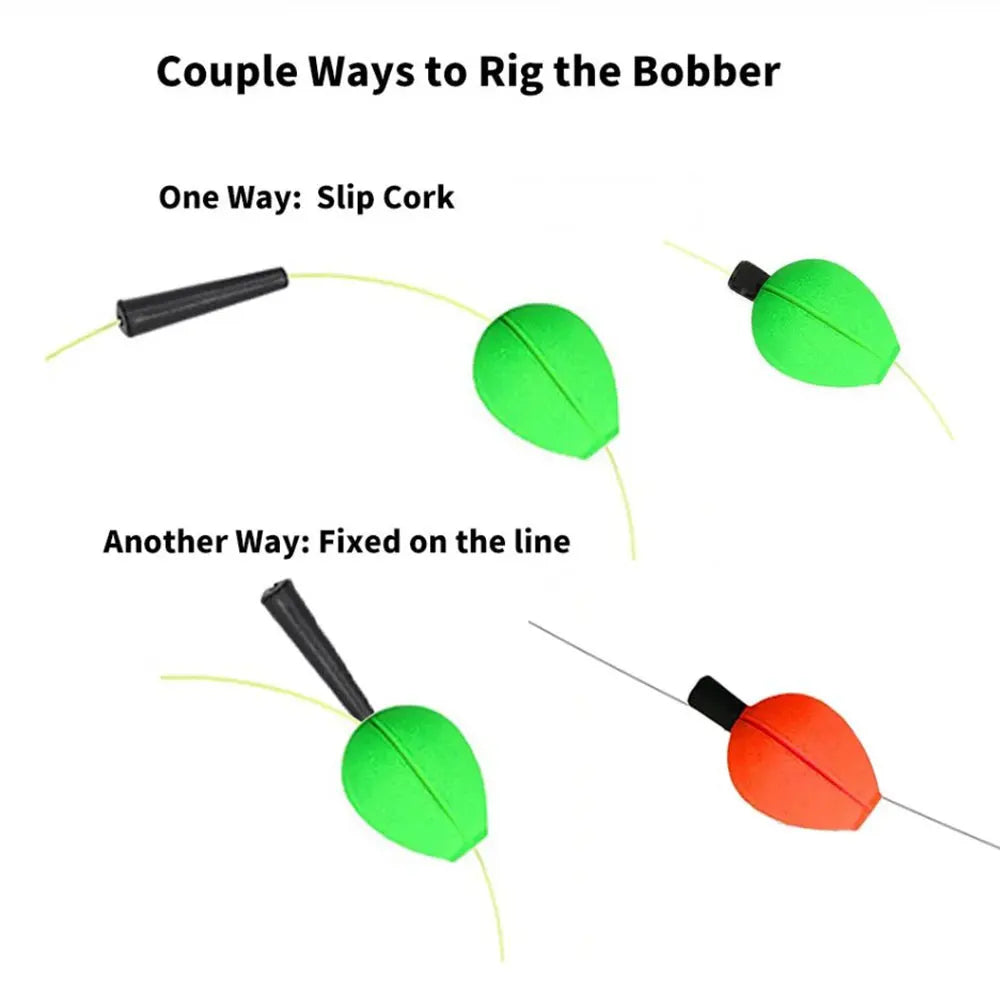 10pcs Foam Floats Fishing Trout Floats Slip Bobber Fishing Cork with Pipe Plug Fly Fishing Indicator Tool Accessories