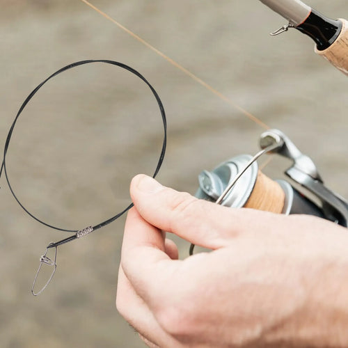 10Pcs Fishing Leaders 50Cm Steel Wire Leaders Black High Strength Bite Proof Saltwater Freshwater Fishing Steel Leader Line