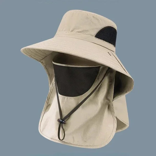 Summer Sun Hats UV Protection Outdoor Hunting Fishing Cap For Men Women Hiking Camping Visor Bucket Hat Neck Flap Fisherman Hat