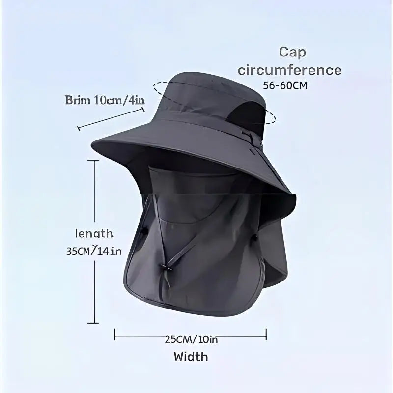 Summer Sun Hats UV Protection Outdoor Hunting Fishing Cap For Men Women Hiking Camping Visor Bucket Hat Neck Flap Fisherman Hat