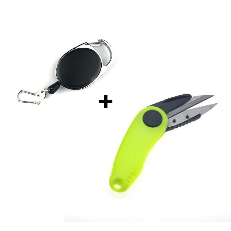 Folding Fishing Scissors, Stainless Steel Precision Fishing Line Cutters With Non-Slip Grip Neck Lanyard for Fishing Line