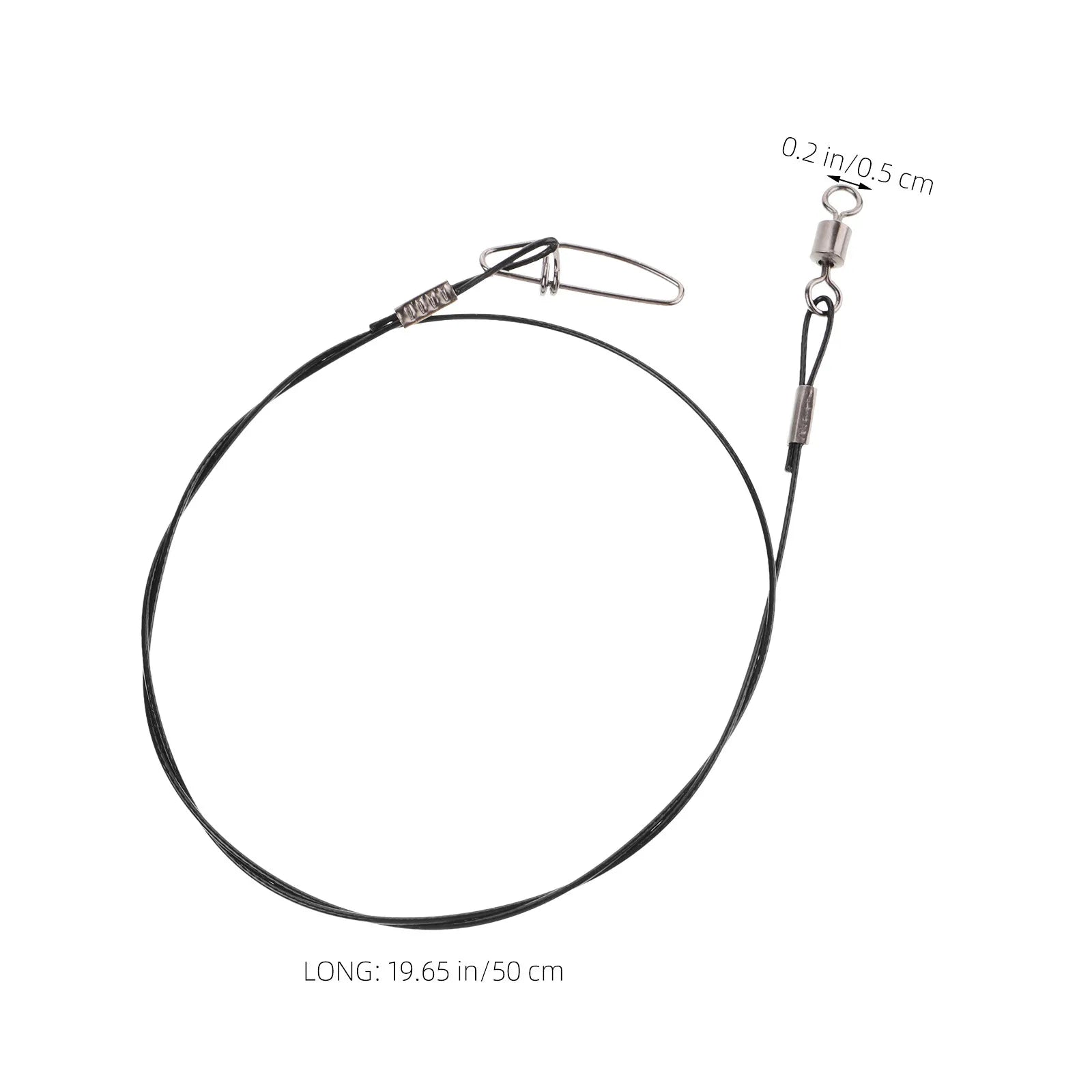 10Pcs Fishing Leaders 50Cm Steel Wire Leaders Black High Strength Bite Proof Saltwater Freshwater Fishing Steel Leader Line
