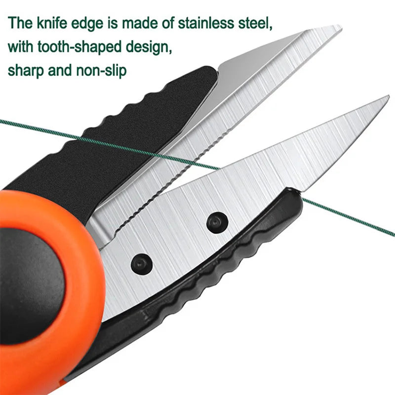 Folding Fishing Scissors, Stainless Steel Precision Fishing Line Cutters With Non-Slip Grip Neck Lanyard for Fishing Line