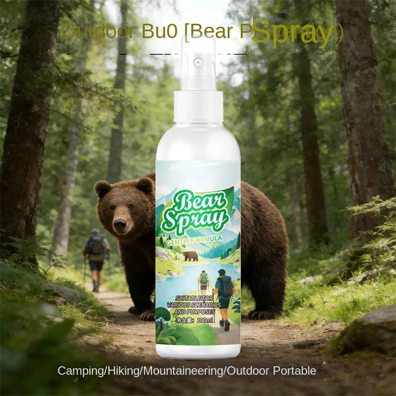Outdoor bear repellent spray Portable Powerful Protection Self Defense Spray for Hiking Camping Animal Lion Dog Survival
