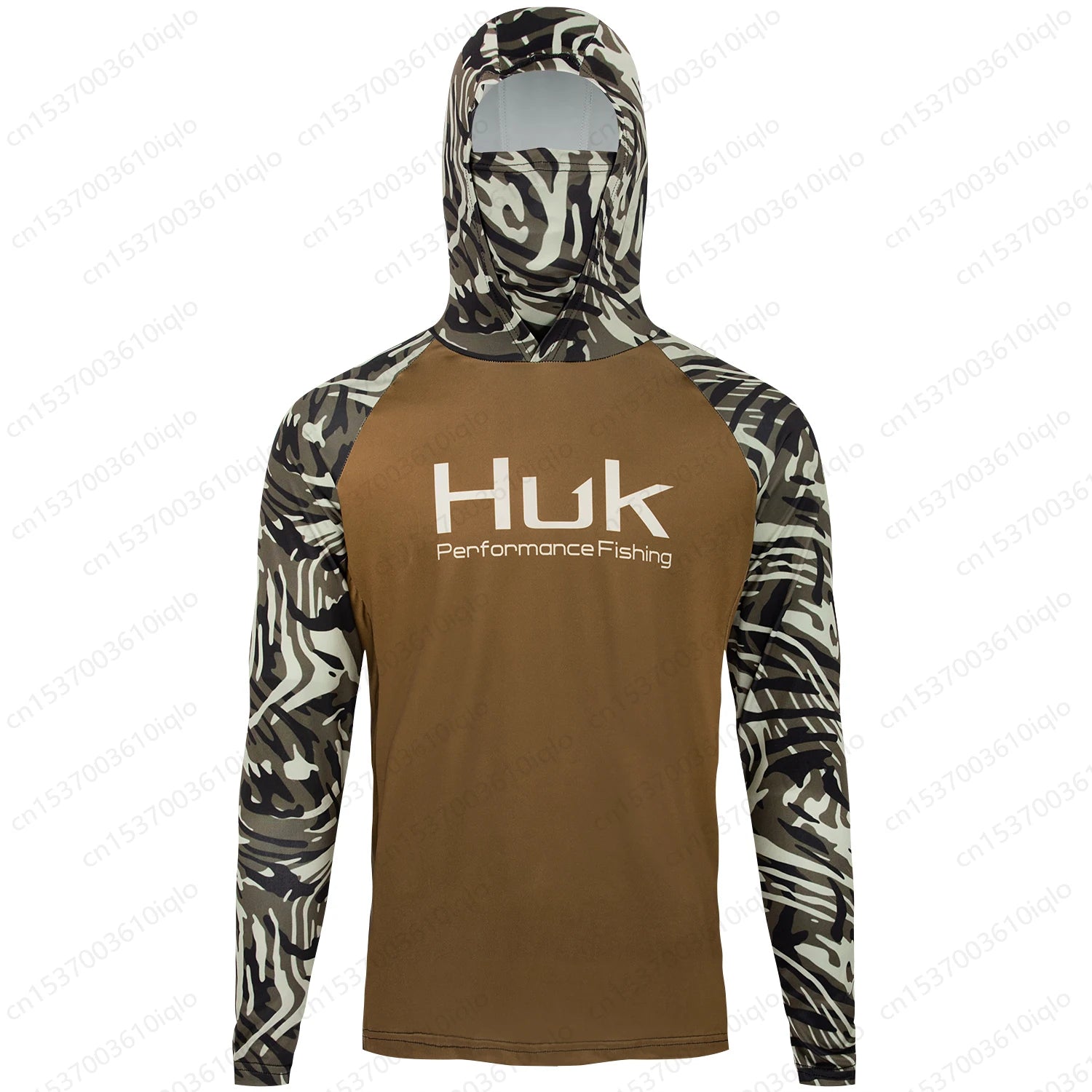 HUK UPF 50+ Hooded Fishing Shirt — Quick-Dry Long Sleeve Sun Protection