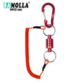 Magnetic Net Release Holder With Coiled Lanyard Fly Fishing Tools Strong Magnet Carabine Fast Buckle Anti-Drop Rope Accessories