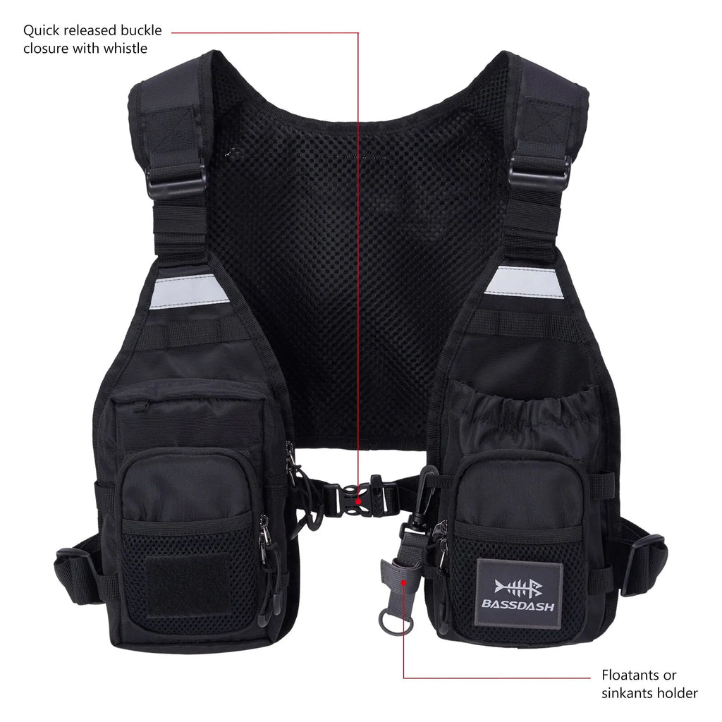Bassdash FV08 Ultra Lightweight Fly Fishing Vest for Men and Women Portable Chest Pack One Size Fits Most