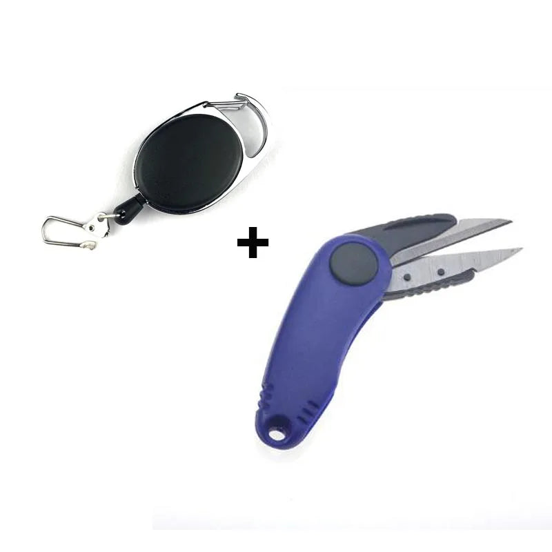Folding Fishing Scissors, Stainless Steel Precision Fishing Line Cutters With Non-Slip Grip Neck Lanyard for Fishing Line