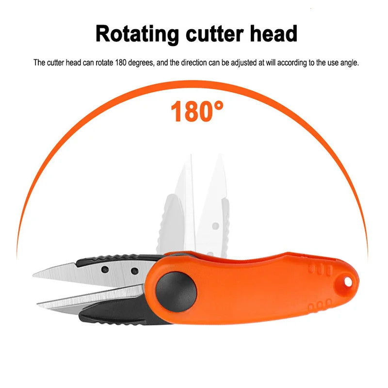 Folding Fishing Scissors, Stainless Steel Precision Fishing Line Cutters With Non-Slip Grip Neck Lanyard for Fishing Line