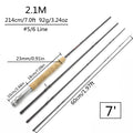 NEW 2.1M 7FT Fly Fishing Rod Carbon Fiber 5/6 WT Slow Action Cork Handle 4 Sec Lightweight River Fly Rod Fishing Goods FISH ROD