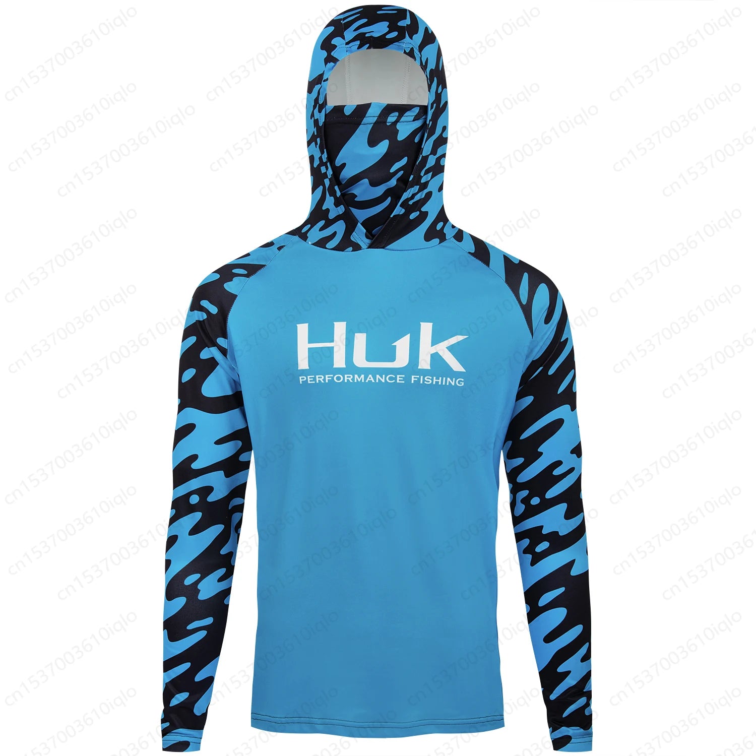 HUK UPF 50+ Hooded Fishing Shirt — Quick-Dry Long Sleeve Sun Protection