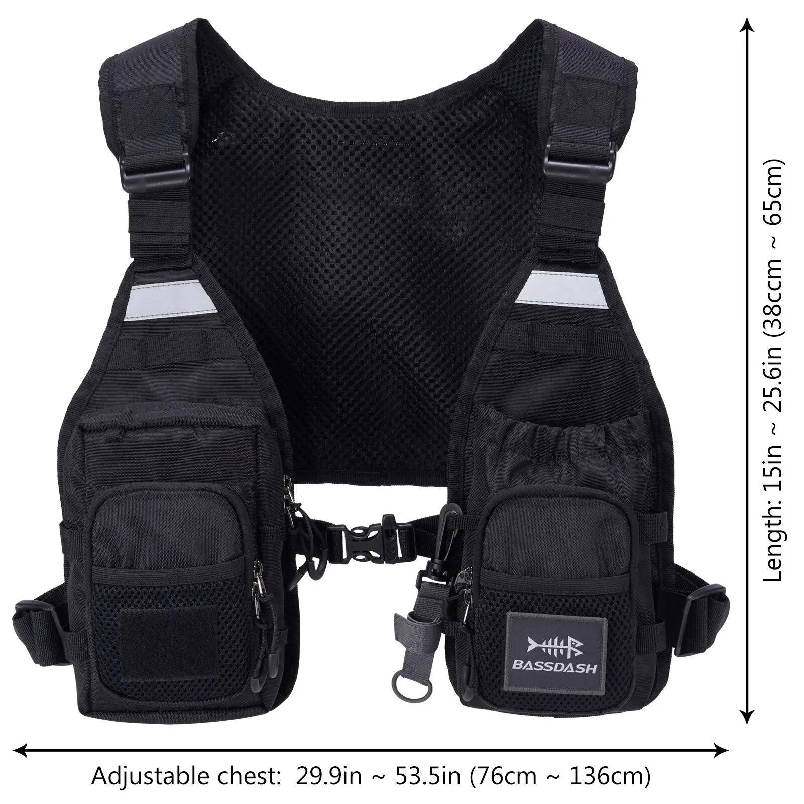 Bassdash FV08 Ultra Lightweight Fly Fishing Vest for Men and Women Portable Chest Pack One Size Fits Most