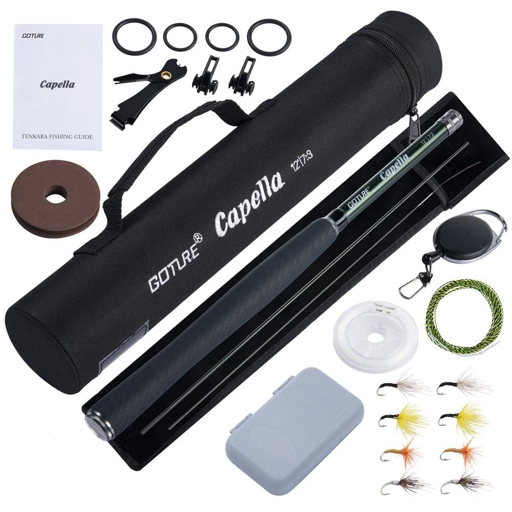 Goture Tenkara Fly Fishing Rod Combo — 3.6m Carbon Fiber Ultralight Set
