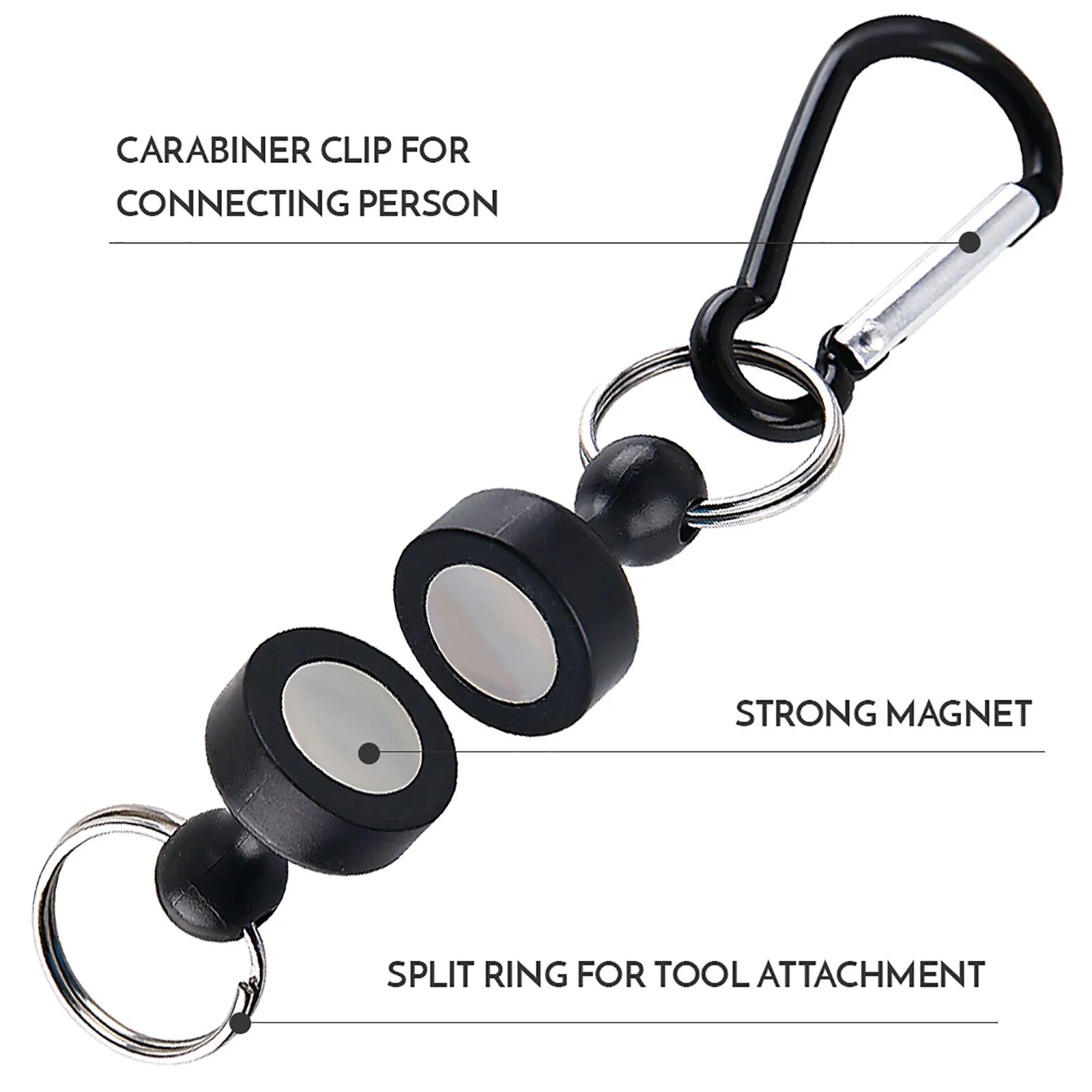 Fishing Magnetic Buckle With Keychain Carabiner Anti-falling Outdoor Fishing Clip Fishing Gear Tackle Accessories