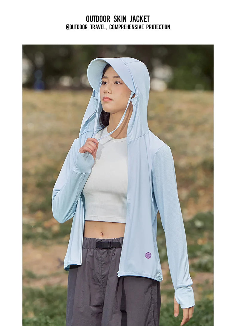 Camping Fishing Shirts for Women Long Sleeve Hiking Sun Protection SPF 50+ UV Tshirt Travel Detachable Hoodies