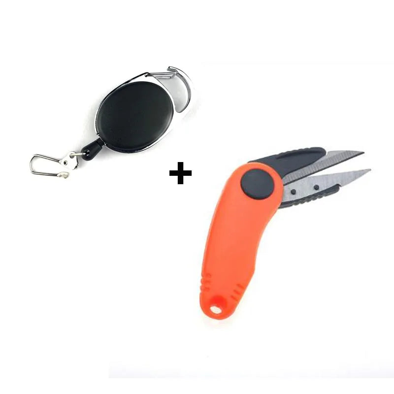 Folding Fishing Scissors, Stainless Steel Precision Fishing Line Cutters With Non-Slip Grip Neck Lanyard for Fishing Line