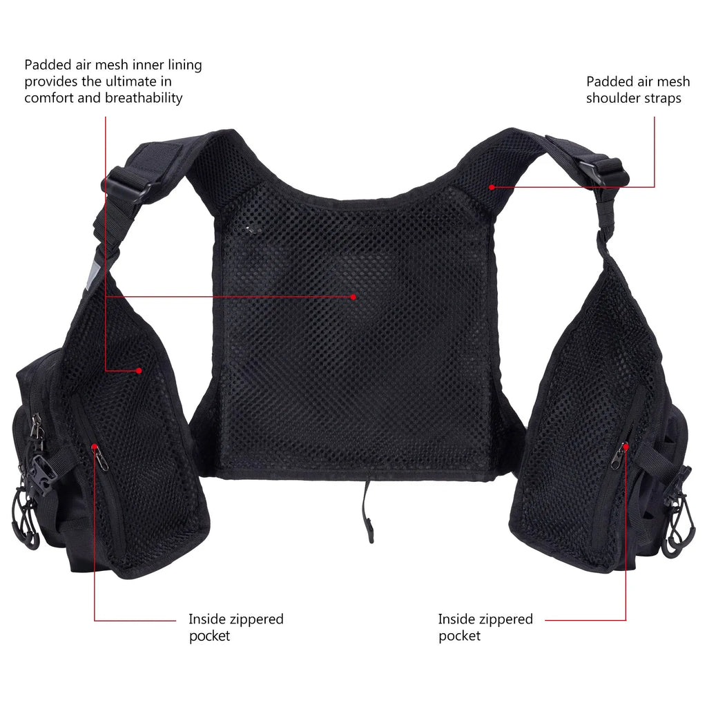 Bassdash FV08 Ultra Lightweight Fly Fishing Vest for Men and Women Portable Chest Pack One Size Fits Most