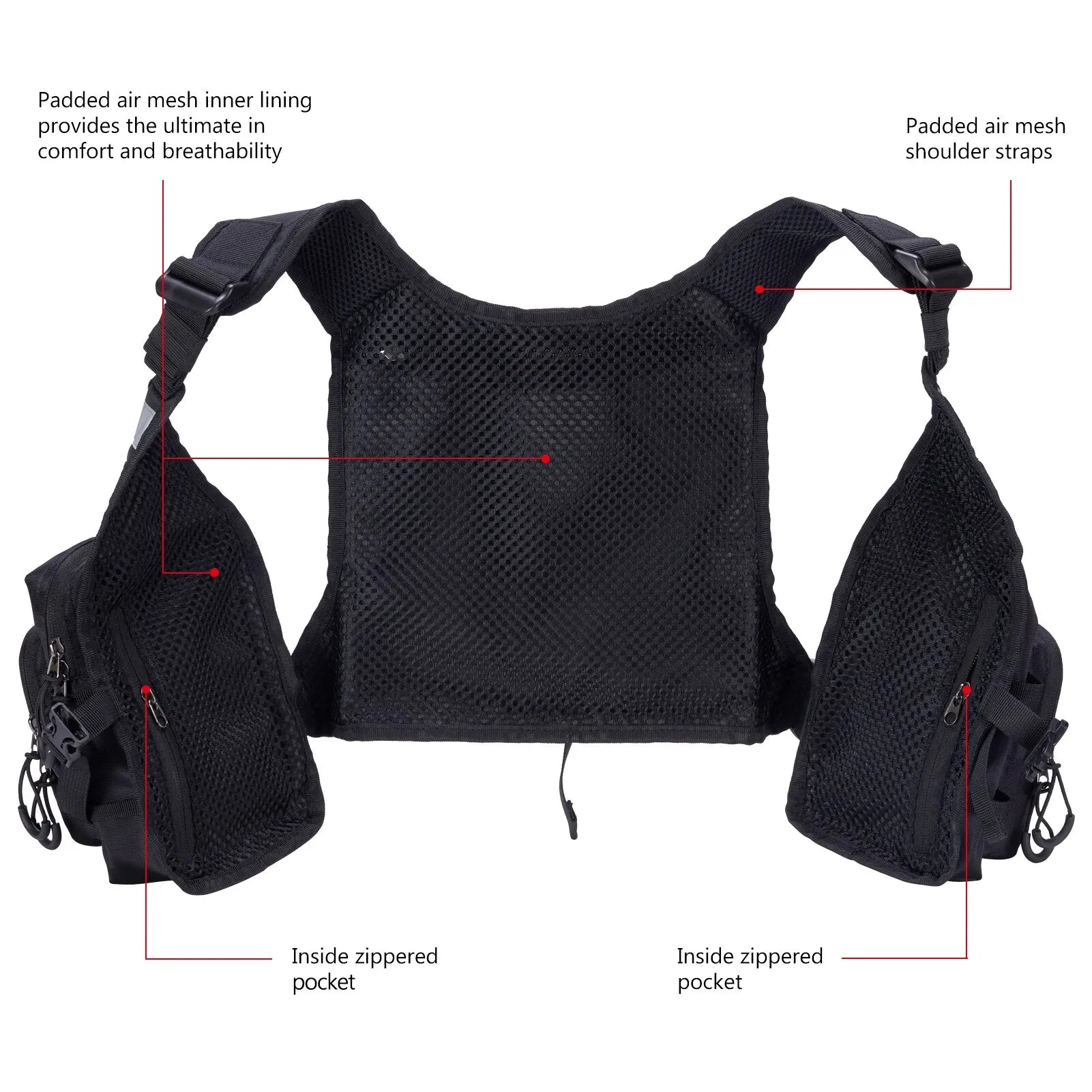 Bassdash FV08 Ultra Lightweight Fly Fishing Vest for Men and Women Portable Chest Pack One Size Fits Most