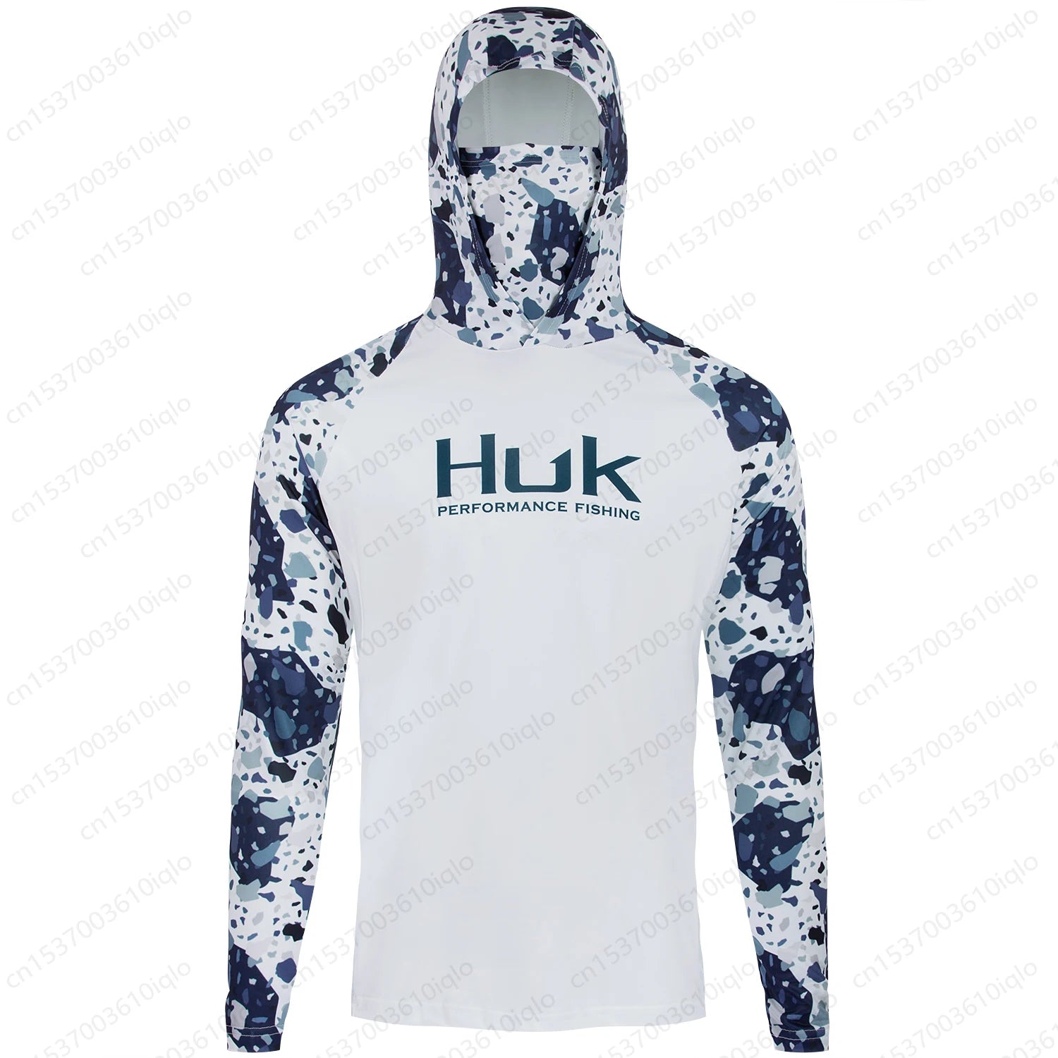 HUK UPF 50+ Hooded Fishing Shirt — Quick-Dry Long Sleeve Sun Protection