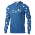 New HUK Men's Long Sleeve Fishing Jersey Quick Dry Lightweight Sun Protection Hooded Fishing Shirt