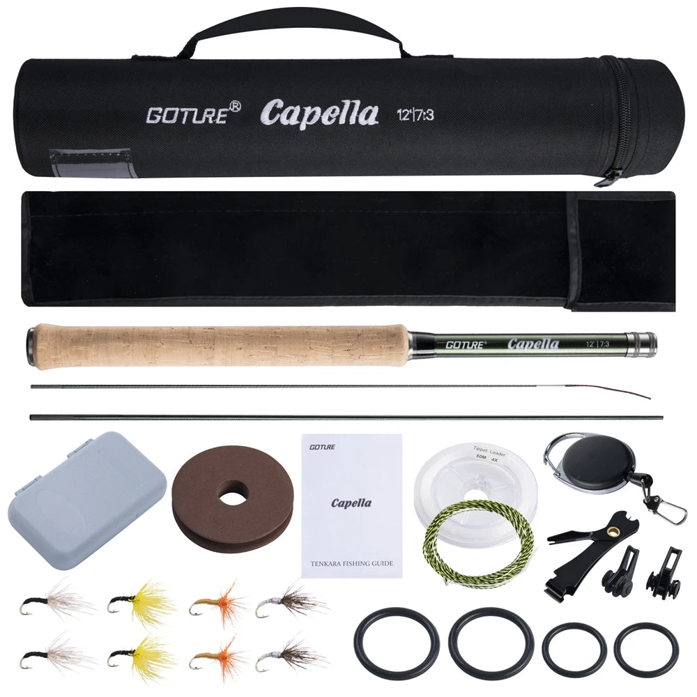 Goture Tenkara Fly Fishing Rod Combo — 3.6m Carbon Fiber Ultralight Set