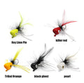 5PCS Topwater Fly Fishing Popper Floating Dry Flies Bugs Insect Lure Mayfly Hook for Bass Trout Sunfish Salmon Artificial Bait